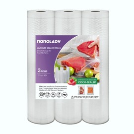 NONOLADY Vacuum Sealer Bags Rolls for Food, 3 Rolls 11" x 40' Commercial Grade BPA Free, Heavy Duty Puncture Prevention for Sous Vide, Meal Prep, Vac Storage with Freezer Use (Customized Size)