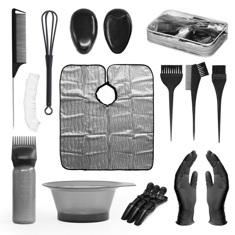 Complete Hair Dye and Keratin Treatment Kit, 17 Pieces -