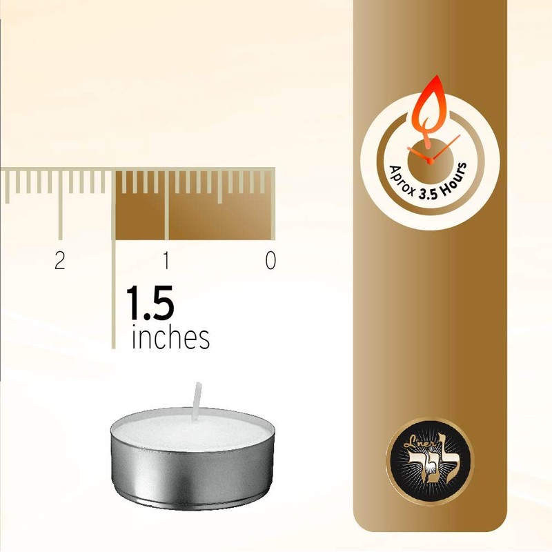 L'ner Tea Light Candles – Set of 300 Unscented Tea