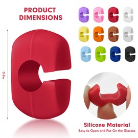 12Pcs Wine Glass Charms, Silicone Drink Markers for Flutes Cocktails Champagne, Wine Glass Markers for Party Weddings Birthday Bar