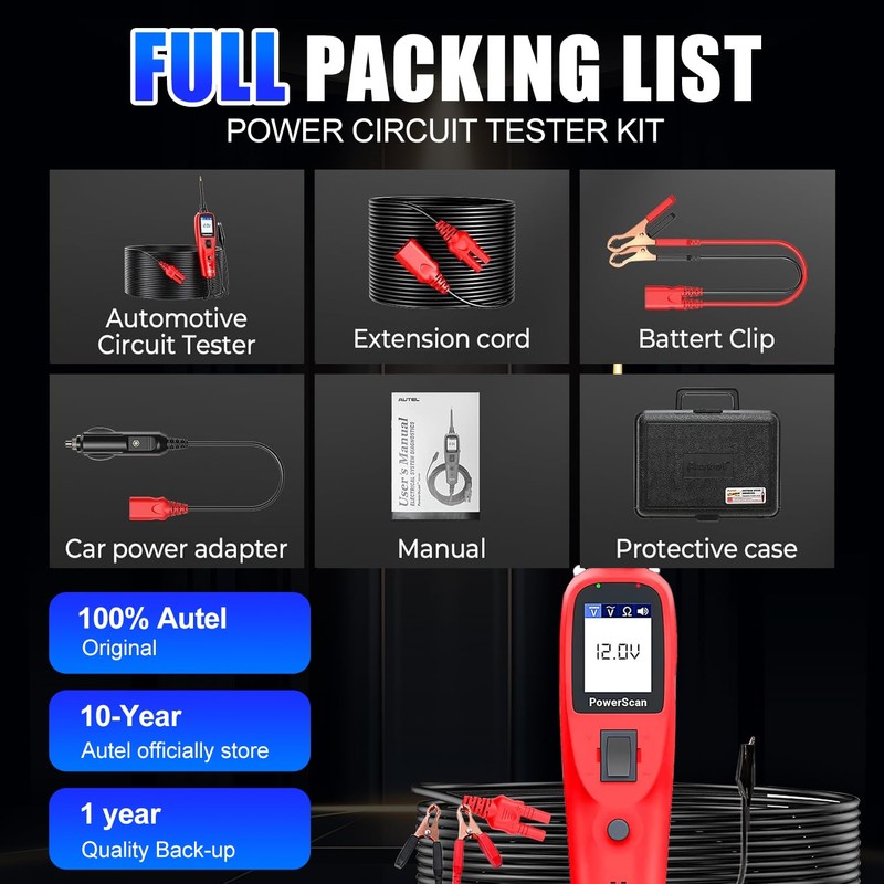 Autel PowerScan PS100 Automotive Relay Tester Circuit Probe Tool 12V