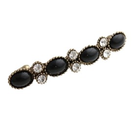 VINGTAINE H-506-BK Antique Style Bijou Barrette Rhinestone Pearl Hair Accessories, Black