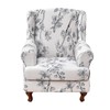 CRFATOP Wingback Chair Covers 2 Pieces Stretch Printed Wing Back