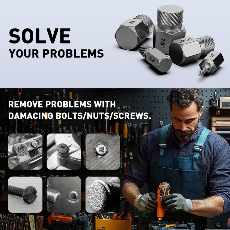 Screw Extractor Set, 25 Piece Easy Out Bolt Extractor Set,