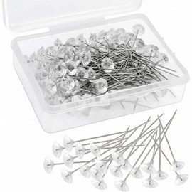 Lecute 90 Alfileres Cabeza de Diamante de Cristal para Ramo Corsajes Costura y Flores Decorativos con Diamantes de Imitación Florales Joyería de Boda y Decoración de Bricolaje