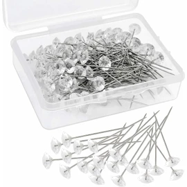 Lecute 90 Alfileres Cabeza de Diamante de Cristal para Ramo Corsajes Costura y Flores Decorativos con Diamantes de Imitación Florales Joyería de Boda y Decoración de Bricolaje