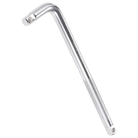 TA-VIGOR 1/2" Drive L Shape Extension Bar Wrench, 9.84 Inch Socket Breaker Bar Tool, CR-V Chrome Vanadium Steel with Secure Spring Ball, Long Handle for Tight Spots, DIY and Auto Repair