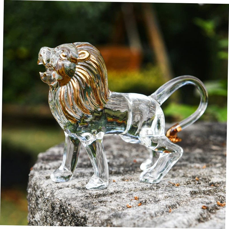 GRIRIW Lion Statue Lion Ornament for Home Decor Sturdy Crystal