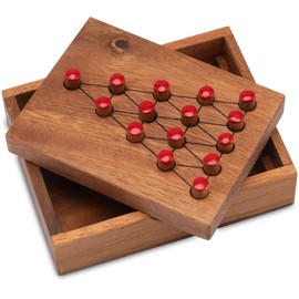 LOGOPLAY The Last Fighter - Triangle - Solitaire - Plug-In Game - Thinking Game - Puzzle Game - Patience Game - Logic Game Made of Wood