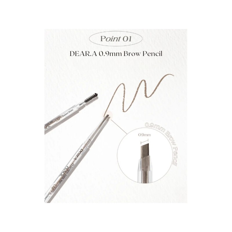 DEAR.A 0.9mm Brow Pencil, Color:03 Caramel brown