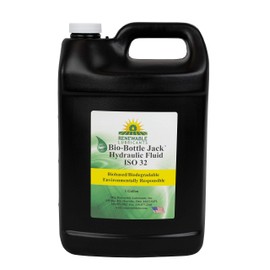 Renewable Lubricants - 81633 Bio-Bottle Jack ISO 32 Hydraulic Lubricant, 1 Gallon Jug yellow