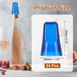 uxcell 24pcs Pour Spout Covers, Universal Bottle Liquor Pourer Covers Bottle Translucent Dispenser Dust Cover for Home Kitchen Tools Supplies, Blue