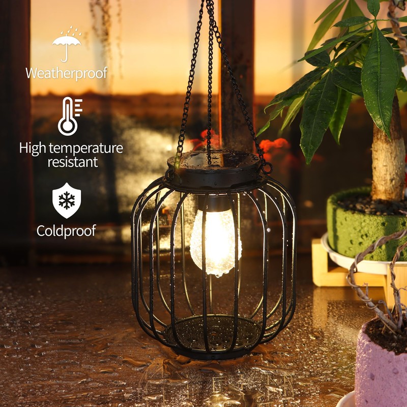 FREEPOWER Solar Lanterns Outdoor Waterproof - Set of 2 LED
