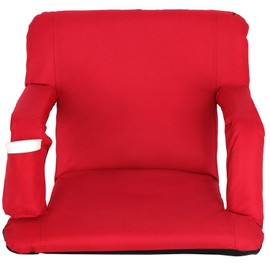 Saturnpower Portable Stadium Seat Chair Portable Stand Chair with Back and Cushion for Grandstand，Playground，Court Red (Red)