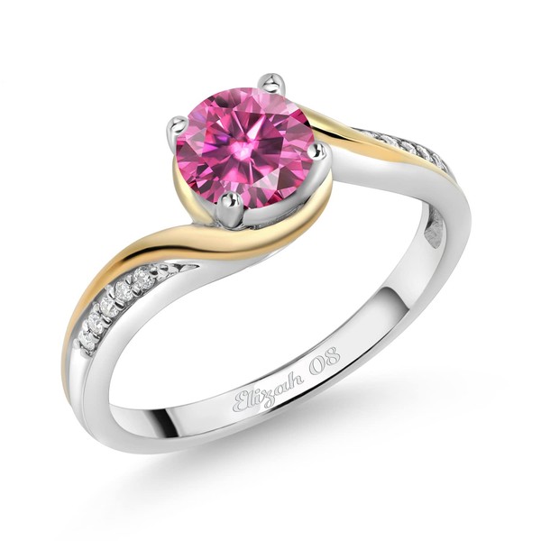 Gem Stone King 925 Sterling Silver and 10K Yellow Gold