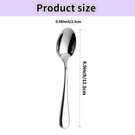 Demitasse Espresso Spoons 12 Pieces 5", Berglander Stainless Steel Mini Coffee Spoons Set, Metal Cutlery Small Spoon for Dessert, Ice Cream, Tea, Home Kitchen Restaurant Café, Dishwasher Safe