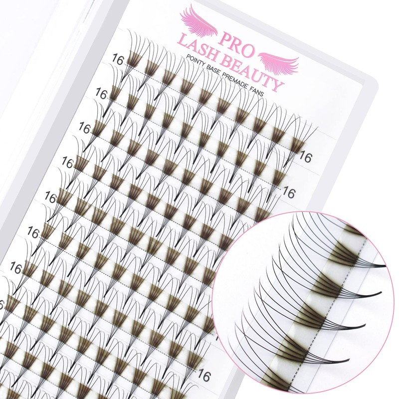 Ready-to-Use Eyelash Fans, 9D-D-0.07-12, Ready-to-Use Fan Eyelash Extensions, 0.07 Volume