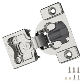 Furniware 50 Pieces 1/4" Small Overlay Concealed Face Frame Hinges, 105° Open Angle 4 Level Soft Close Screw On Compact Cabinet Hinge,for Face Frame Door, Soft Close On/Off Switch, Self Closing