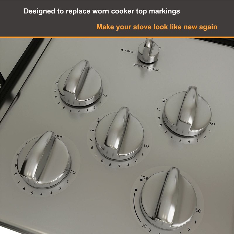 MANWU Lo Thru Hi cooktop Stove Sticker Decals for Cooker