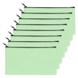 PATIKIL 11"x 6" Bank Deposit Bag, 8Pcs Money Bag Bank Bag Security Money Pouch Receipt Holder for Tickets Coin Makeup Cosmetics Bills, Light Green