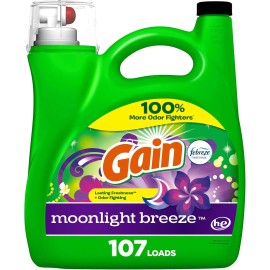 Gain + Aroma Boost Liquid Laundry Detergent, Moonlight Breeze Scent, 107...