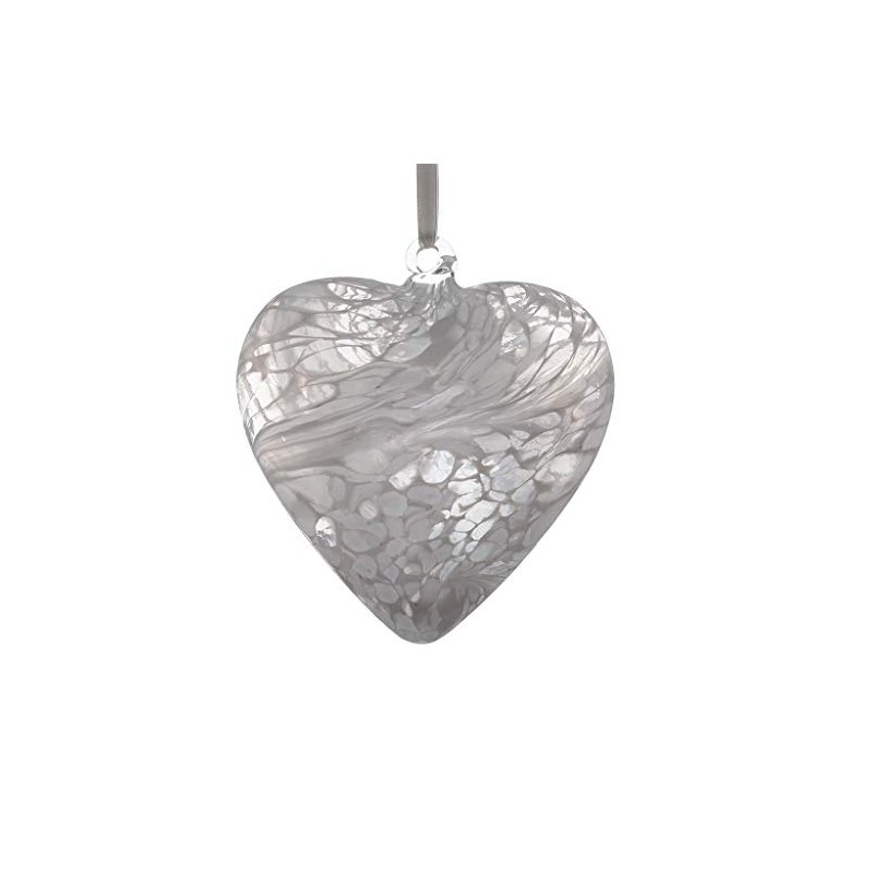 Sienna Glass Small Glass Friendship Heart-White, 9 x 9 x