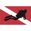 StickerTalk Scuba Diver Down Flag Vinyl Sticker, 5 inches by