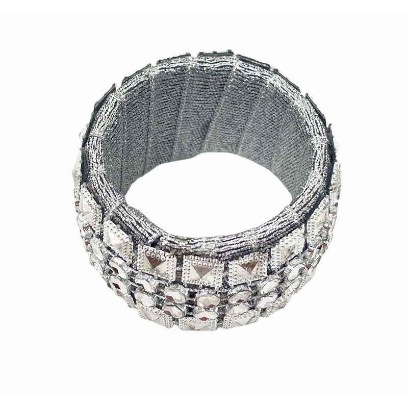 Nelina Napkin Ring Set 4 Teilig Silver Rhinestones Optics