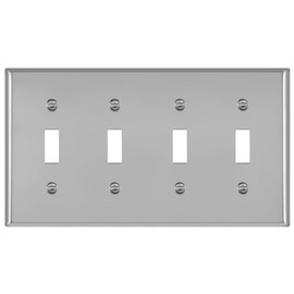 ENERLITES Toggle Light Switch Metal Wall Plate, Stainless Steel, Corrosion Resistant, Size 4-Gang 4.50" x 8.19", 7714-PC, Polished Chrome, Silver