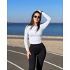 OQQ Womens 2 Piece Shirts Long Sleeve Crew Neck Ruched