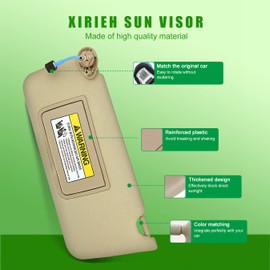 Left Driver & Right Passenger Side Sun Visor for Honda Accord 2008 2009 2010 2011 2012 2013 2014 2015 2016 2017, Replacement Assembly 83280-TA5-A71ZA 83280-TA5-A51ZA (Beige)