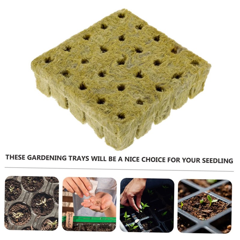 Outanaya 50pcs Hydroponics Grow Cubes Plugs for Soilless Plant Germination