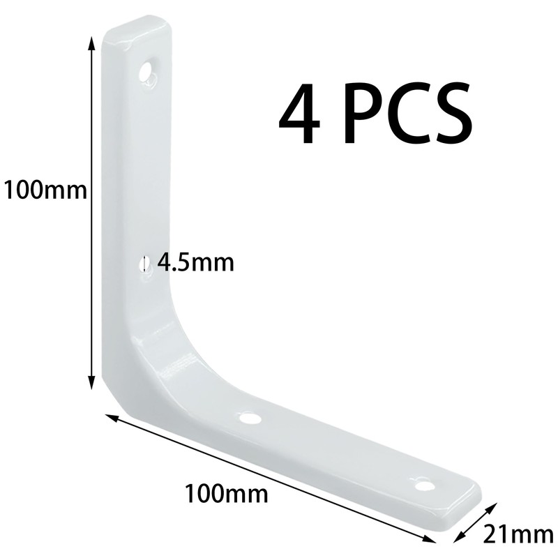 4 PCS Heavy Duty Shelf Bracket,L Shape Right Angle Bracket