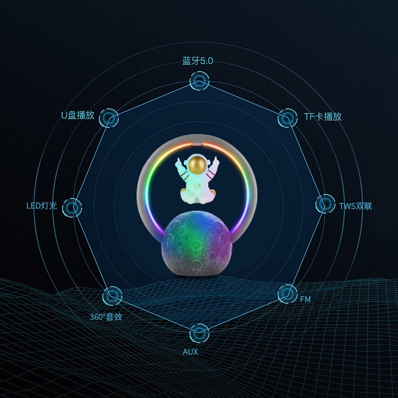 Bluetooth Speaker RGB Light Touch Adjustment 360 Degree Surround Magnetic