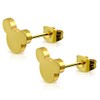 Gold Plated Stainless Steel Tiny Mouse Silhouette Button Stud Post