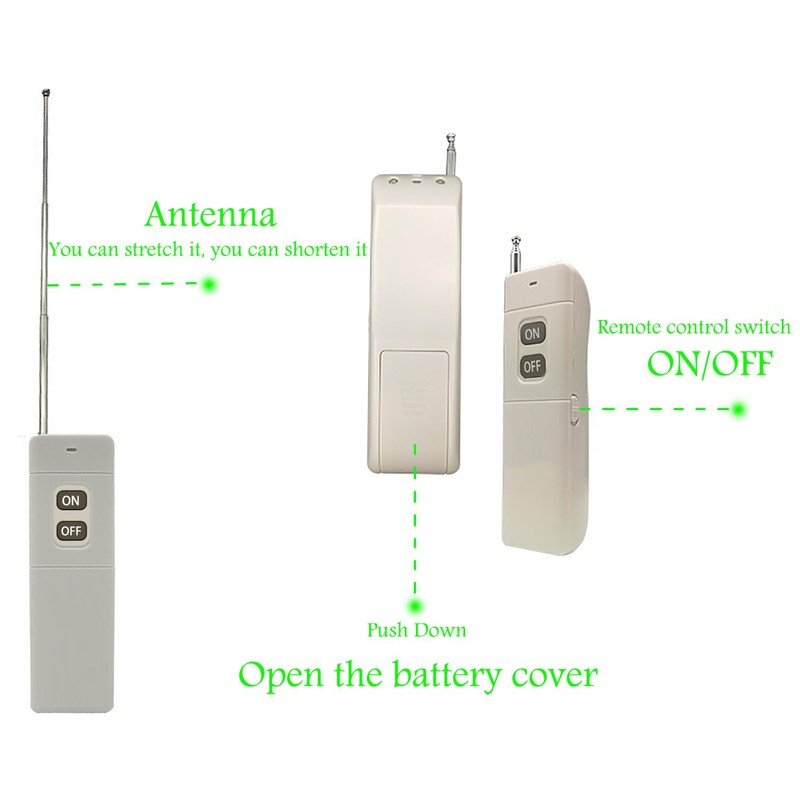 Remote Control Switch,AC110V/120V/230V/240V/40A Relay RF Switches,IP65 Waterproof Wireless Light Switch