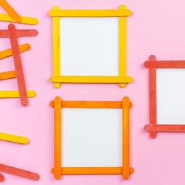 Relaxdays Wooden Spatulas, Colourful, Set of 500, Wooden Sticks for Crafts, Decoration, Children, DIY Gifts, H x W 11.5 x 1 cm, Multi-Coloured