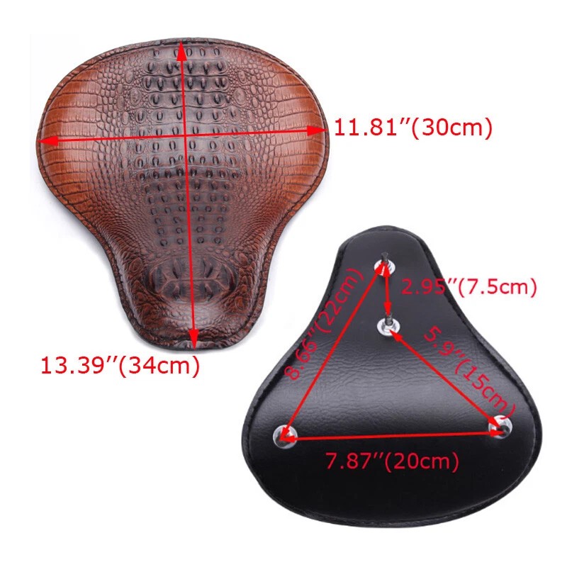 KEEPDSGN Retro Alligator Motorcycle Leather Solo Driver Seat for Harley