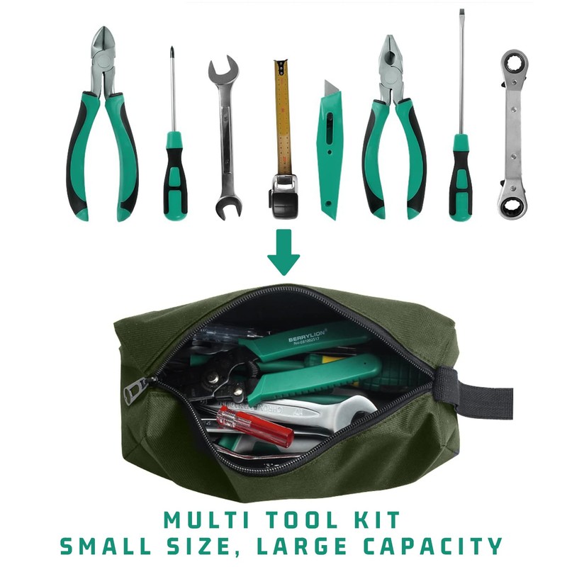 2 Tool Sets with Thick Zipper, Multi-Purpose Tool Bag, Waterproof