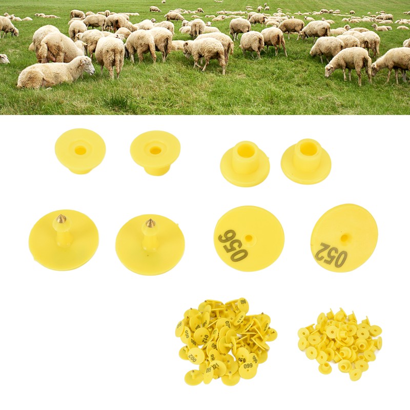 100pcs Livestock Ear Tag Anti Dropping Pig Round Ear Tag