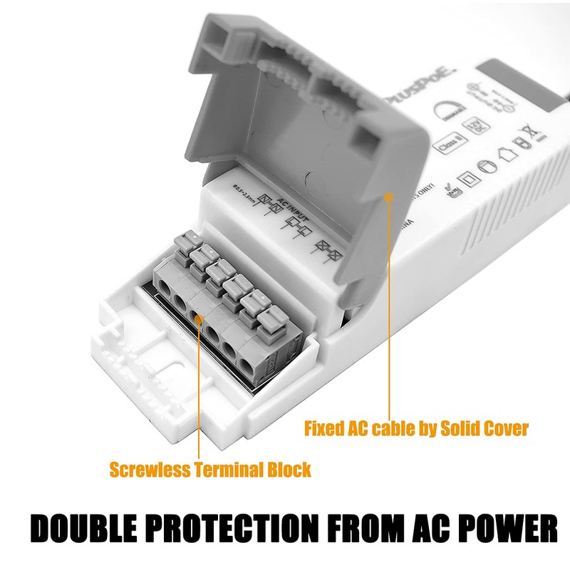PLUSPOE 20 Watt Dimmable Driver for LED Light Strips,110V AC