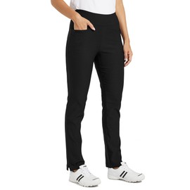 Willit Women's Golf Pants Stretch Casual Pull on Pants Quick Dry Hiking Pants Black XL