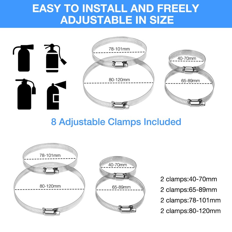 Leopauto Universal Vehicle Fire Extinguisher Bracket, Aluminum Adjustable Quick Release