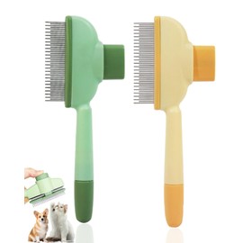 TPZORJX 2 Stück Selbstreinigender Flohkamm,Haustierkamm für Hunde und Katzen,katzen bürste,fellblitzbürste,Selbstreinigende Haustierbürste für Langhaar und Kurzhaarkatzen