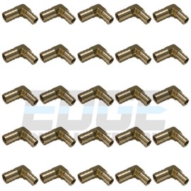 EDGE INDUSTRIAL 3/8" X 1/2" Hose ID 90 Degree Brass Elbow Union Fitting Fuel / AIR / Water / Oil / Gas / WOG (Qty 25)