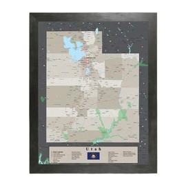 Utah - Earth Toned - Rustic Black Frame - 150 Pins Included - 150 Pins Included - 33.75 inches x 27 inches