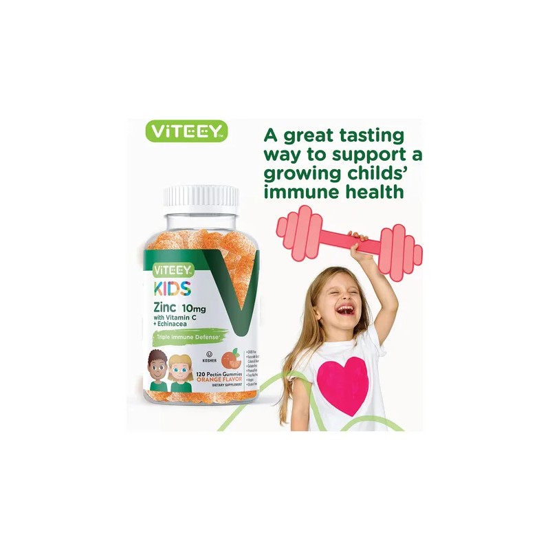 Viteey Zinc Para Nios Gomitas 10 Mg Con C Y