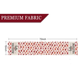 GPGHE Valentines Day Table Runner Love Heart Hello Valentine Decorations Anniversary Wedding Party Kitchen Dining Home Decor 13 x 72 Inch