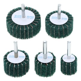 Pack of 5 Coarse Non-Woven Interleaf Flap Sanding Discs Pad 120 Grit 6mm Shank Sanding Disc Nylon Fiber Scouring Pad for Rotary Tool 25/30/40/50/60mm Green