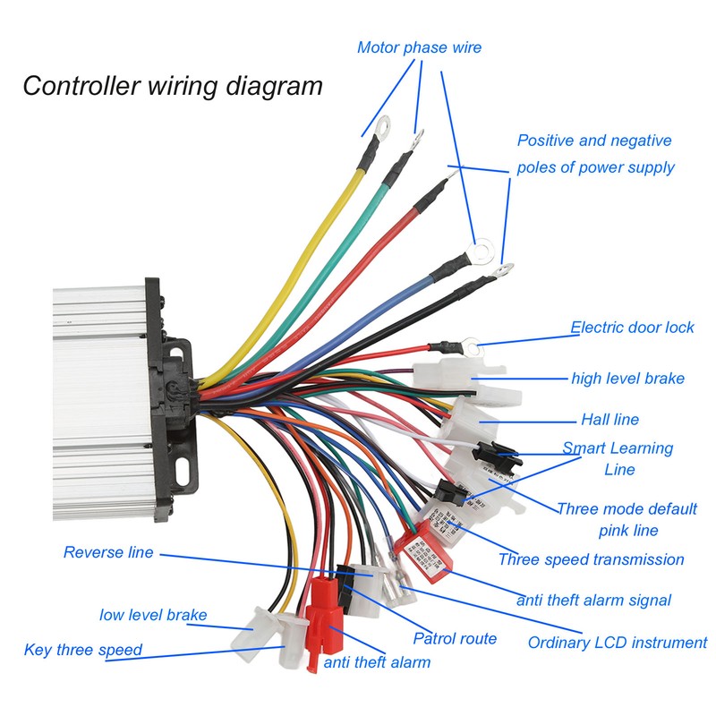 48V/60V/72V 600W Brushless Controller Electric Sine Wave Bicycle Scooter Brushless